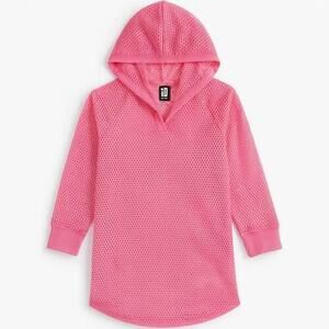 ID Ideology Big Girls Mesh Long-Sleeve Hooded Cover-up